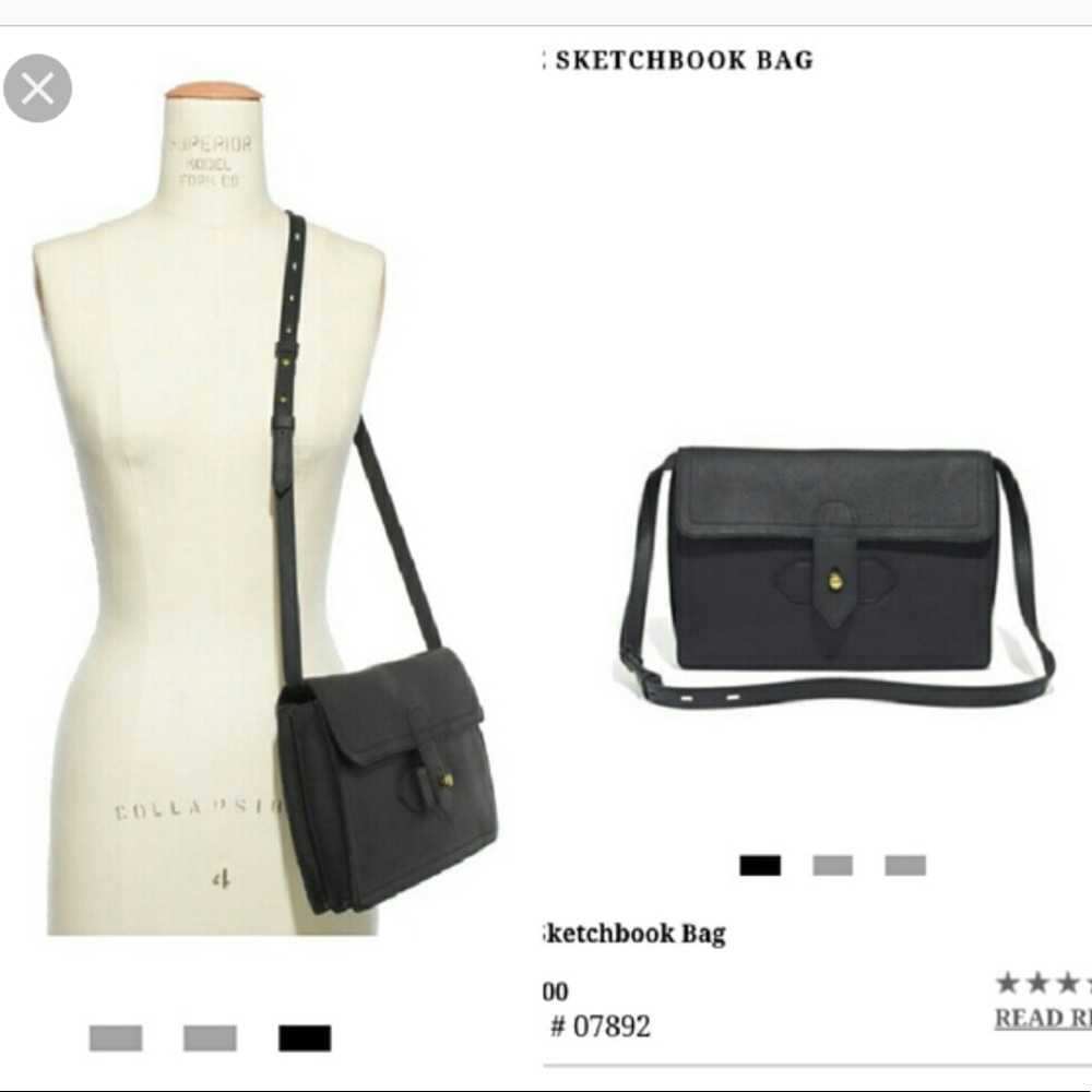 Madewell Sketchbook Bag in Black Leather